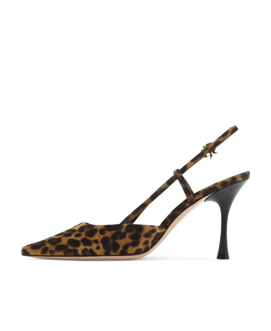Gianvito Rossi Leopard Print Slingback Pump