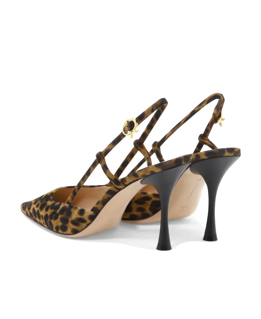 Gianvito Rossi Leopard Print Slingback Pump