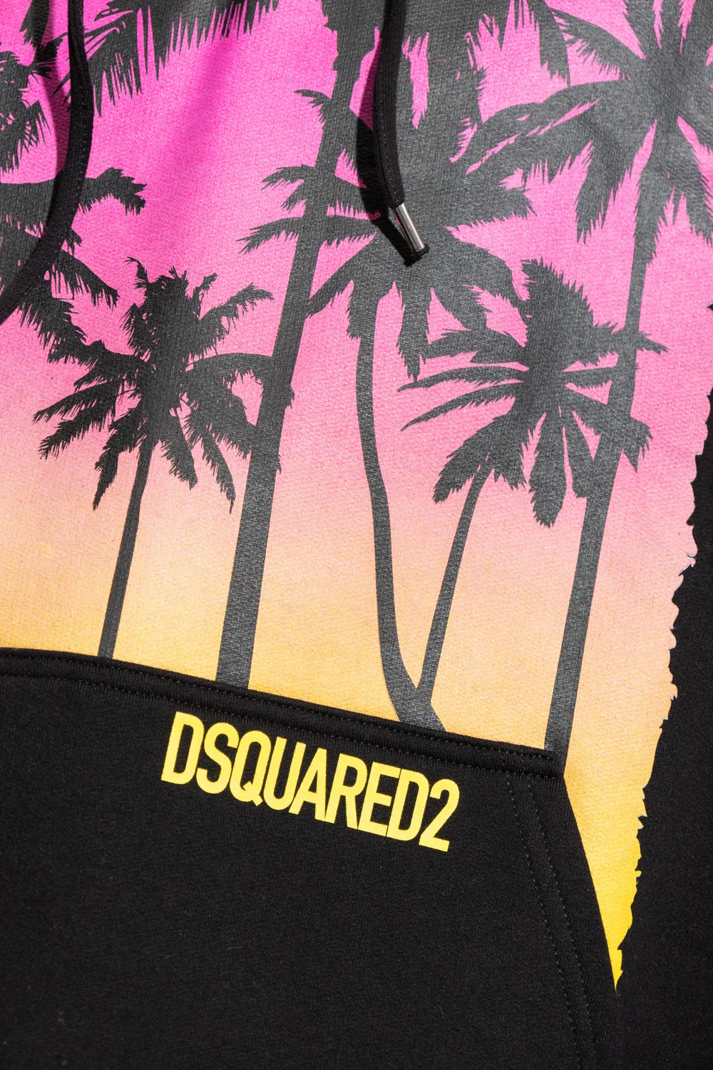 Dsquared2 Palm-Tree Printed Drawstring Hoodie