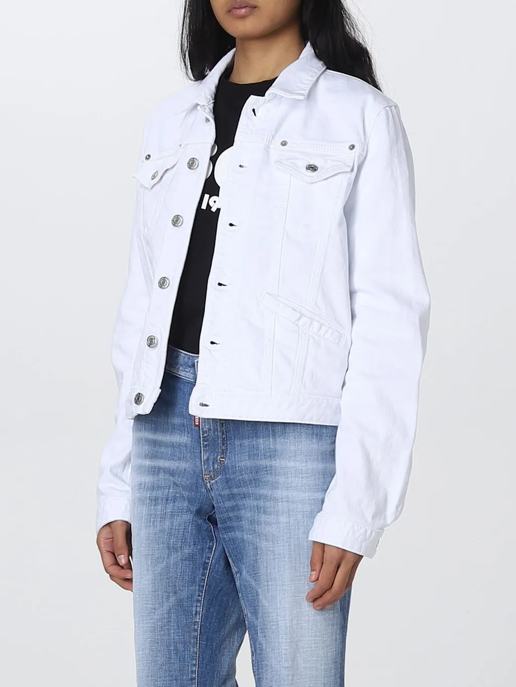 Dsquared2 Buttoned Long-Sleeved Denim Jacket