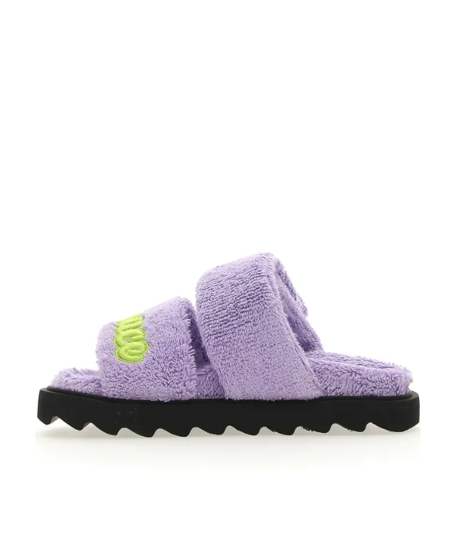 Versace Kids Logo Embroidered Slip-On Slides