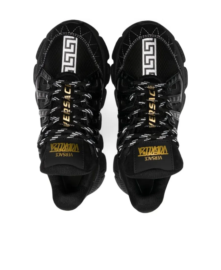 Versace Kids Logo Patch Lace-Up Sneakers