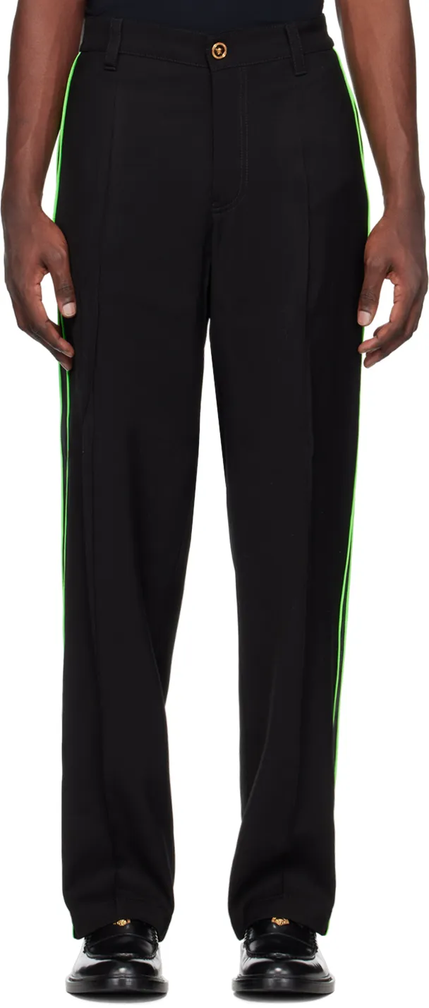 Versace Stripe-Detailed Straight-Hem Trousers