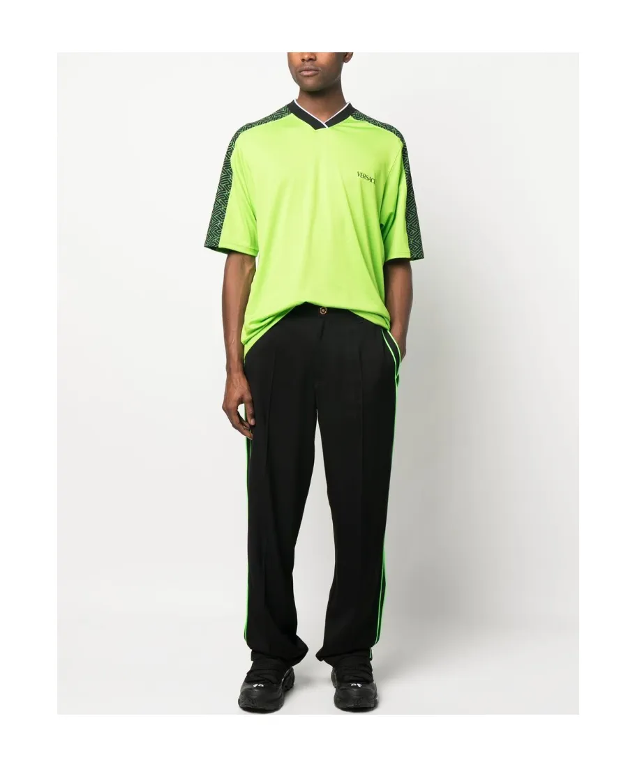 Versace Stripe-Detailed Straight-Hem Trousers