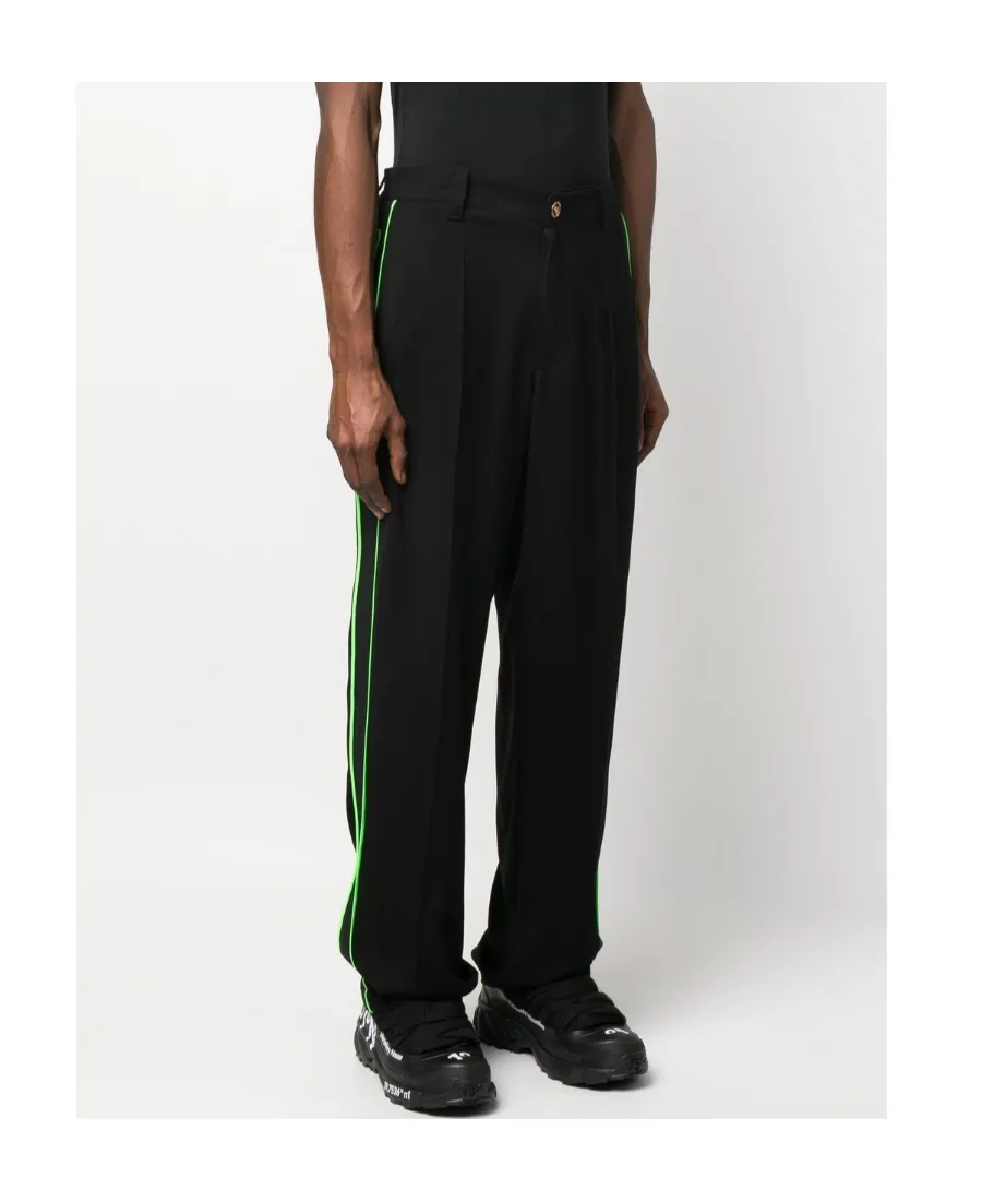 Versace Stripe-Detailed Straight-Hem Trousers