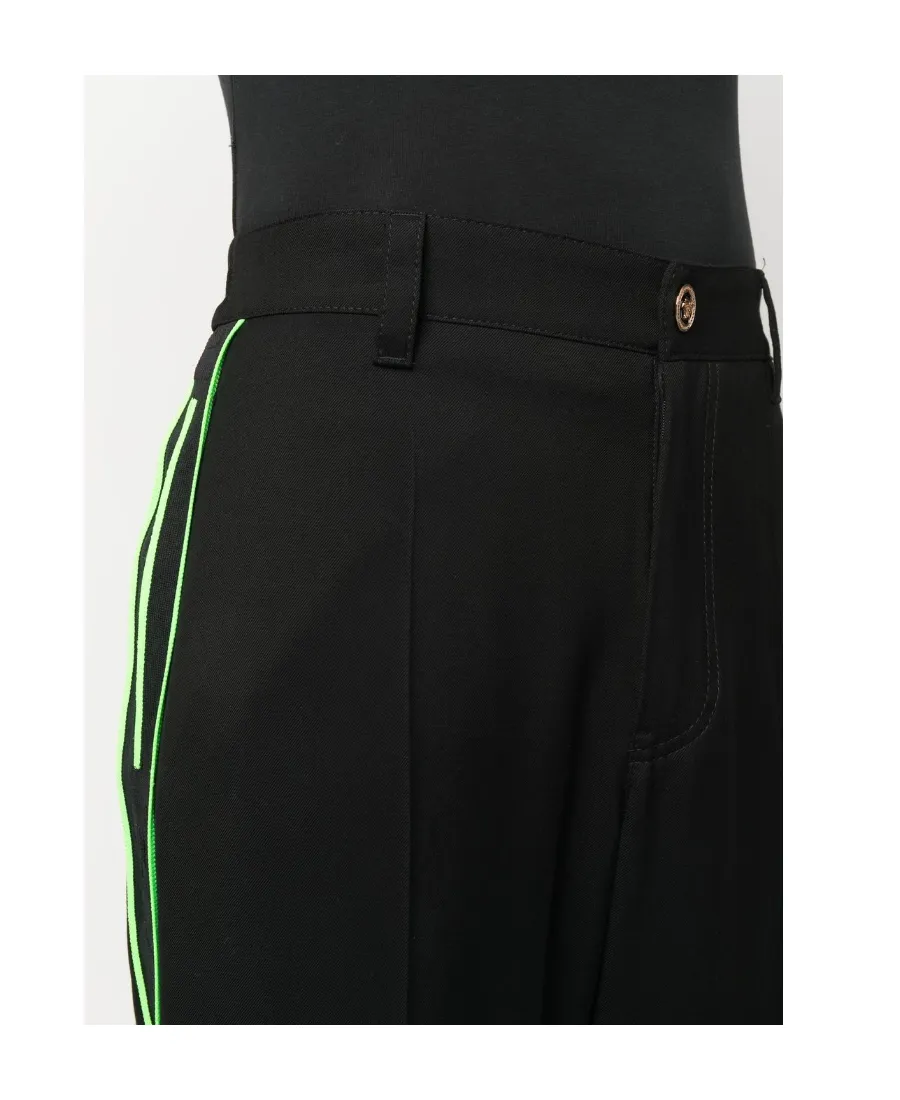 Versace Stripe-Detailed Straight-Hem Trousers