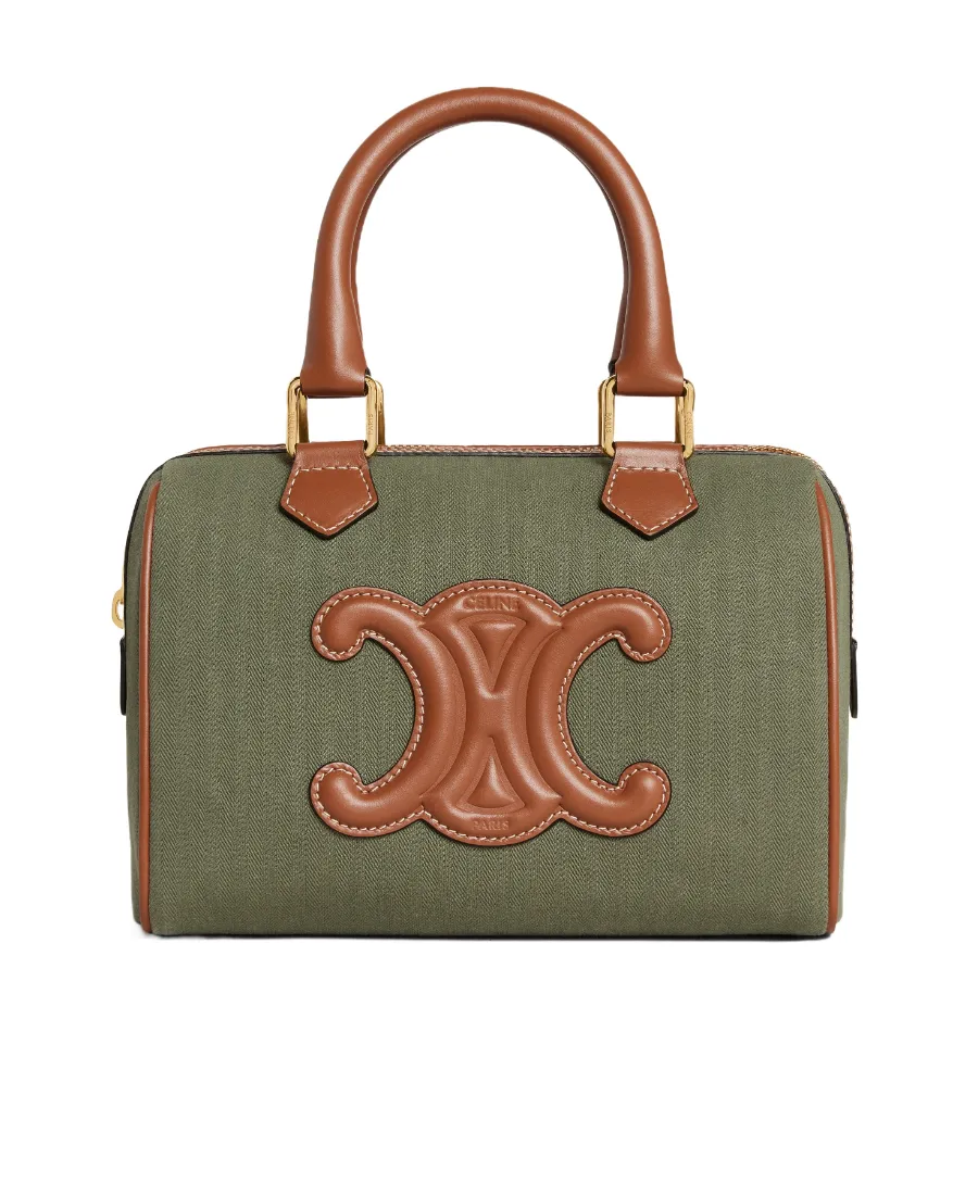 Small Boston Cuir Triomphe In Textile And Calfskin