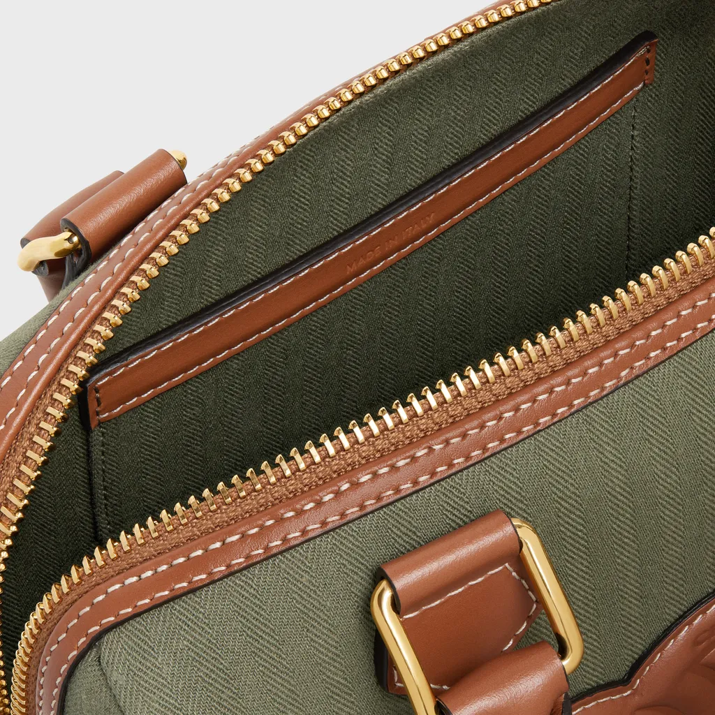 Small Boston Cuir Triomphe In Textile And Calfskin