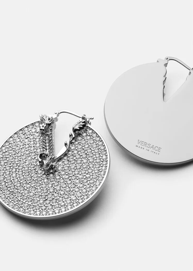 Rhinestone Round Earrings