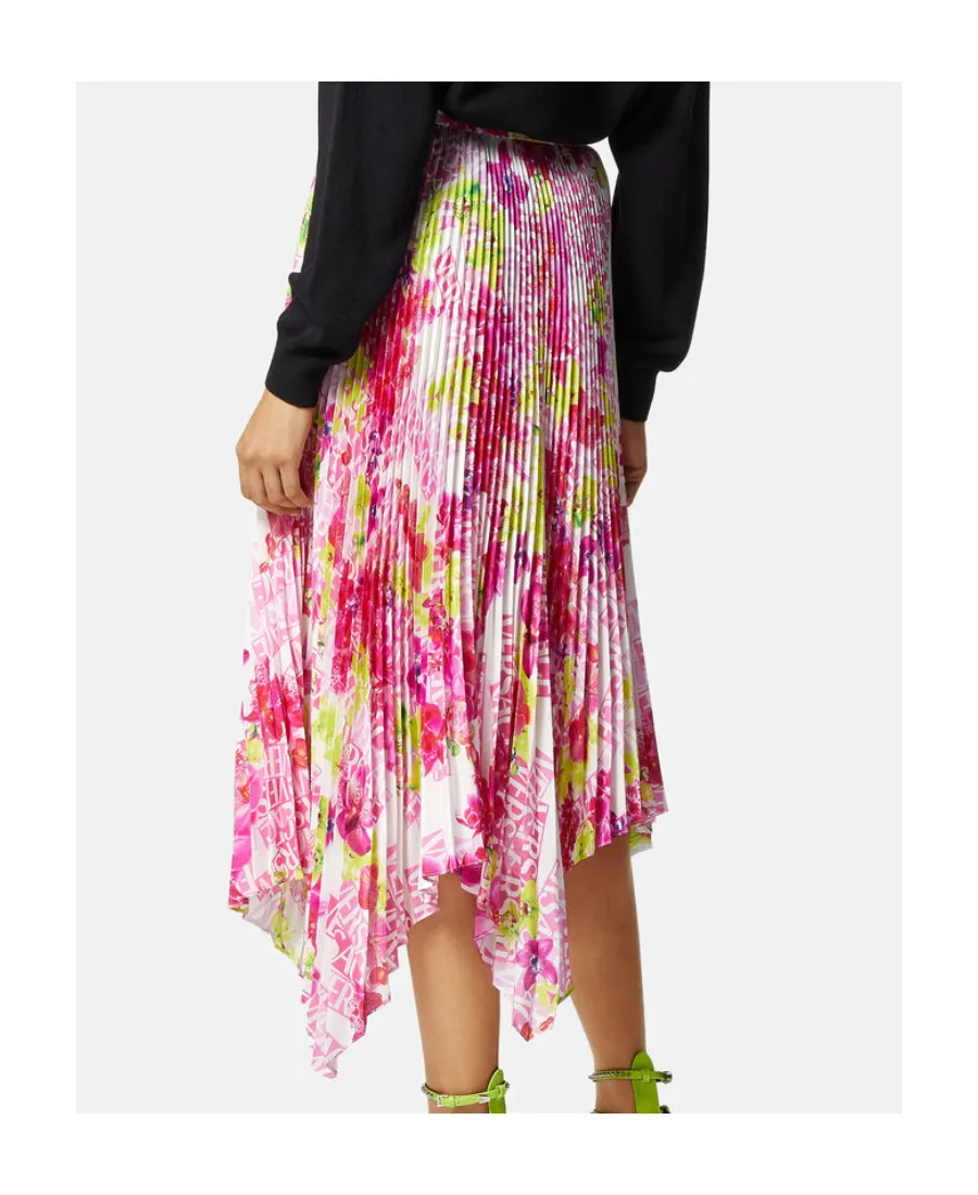 Versace Floral Printed Pleated Skirt
