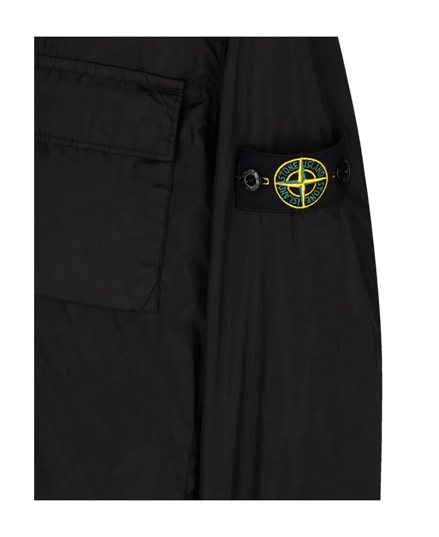 Stone Island Junior Logo Patch Hooded Zipped Jacket