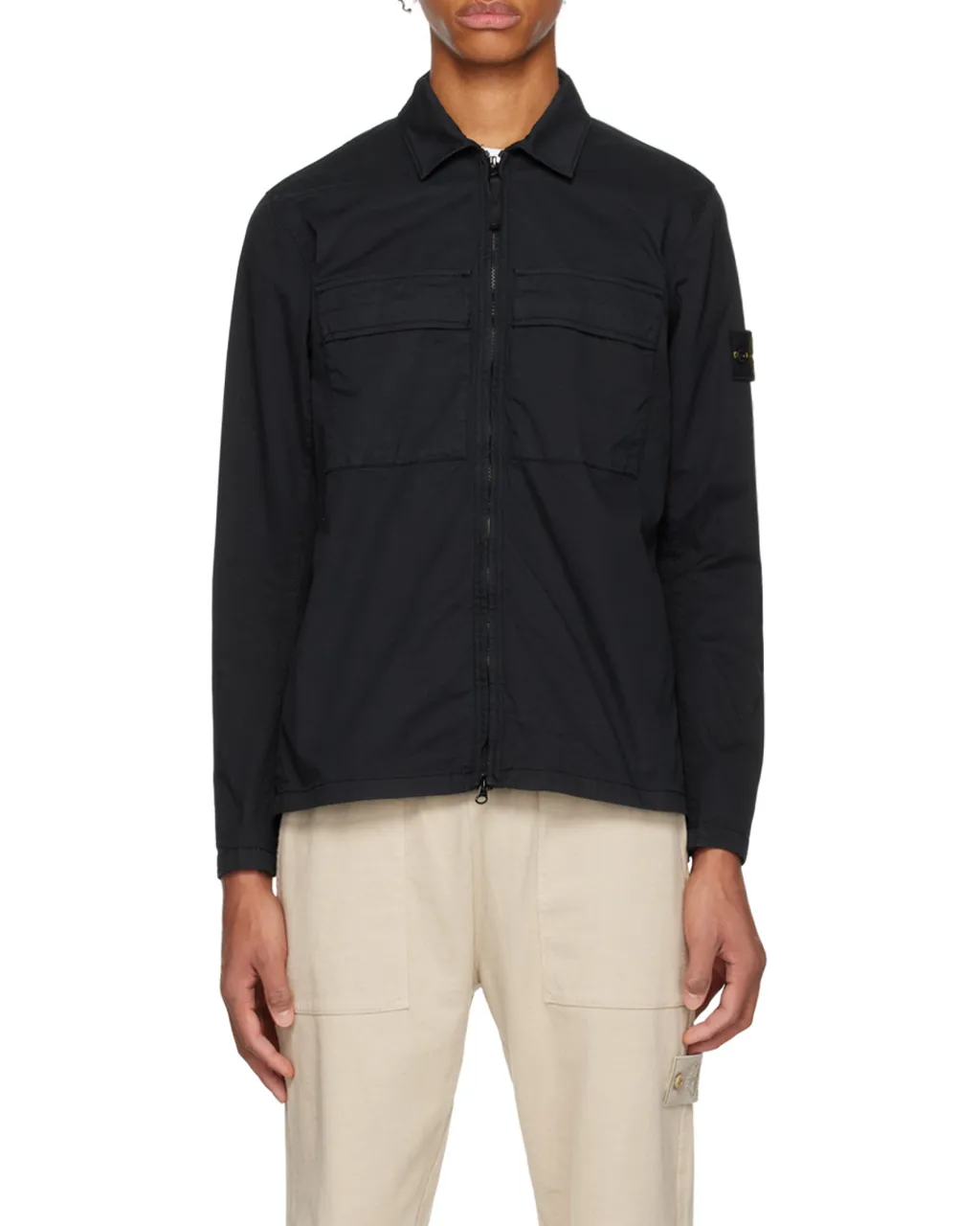 Zip-Fastening Long-Sleeve Shirt
