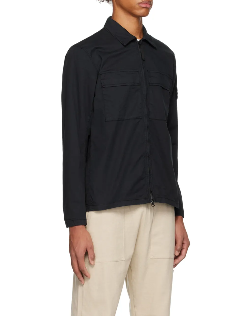 Zip-Fastening Long-Sleeve Shirt