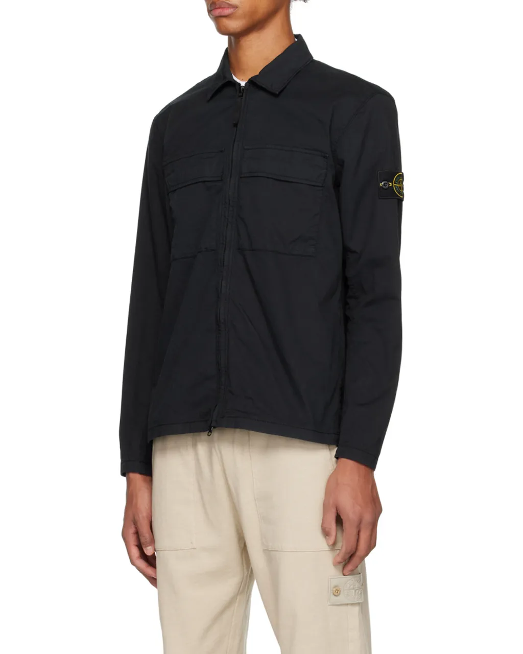 Zip-Fastening Long-Sleeve Shirt