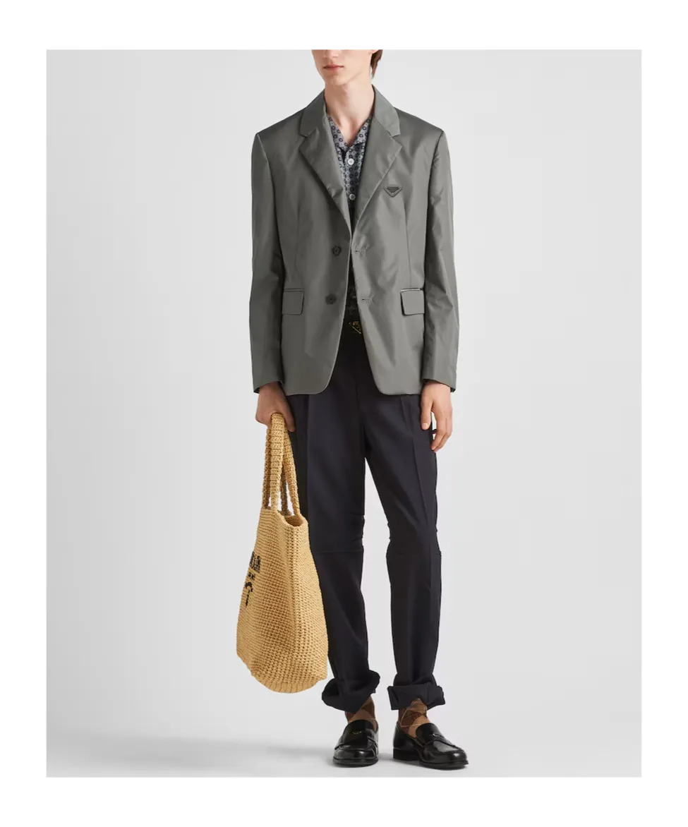 Single-Breasted Light Technical Fabric Jacket