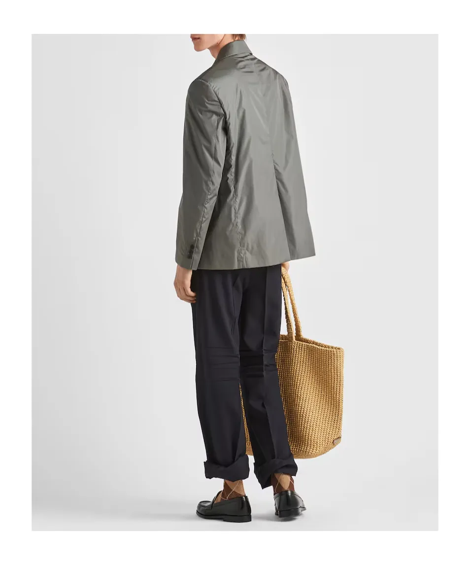 Single-Breasted Light Technical Fabric Jacket
