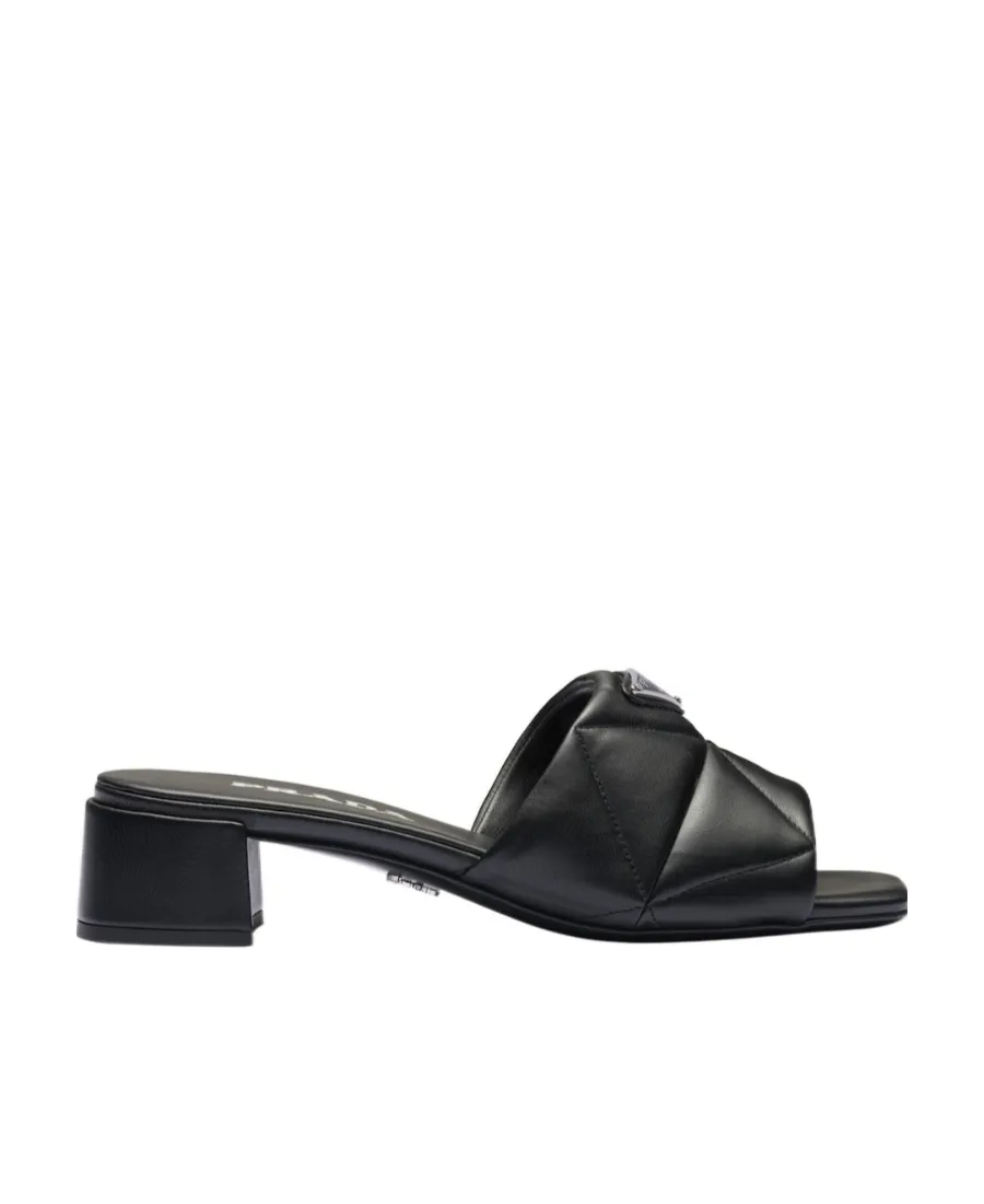 Prada Logo-Plaque Slip-On Sandals