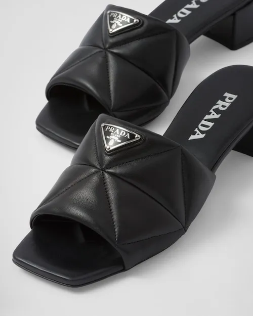 Prada Logo-Plaque Slip-On Sandals