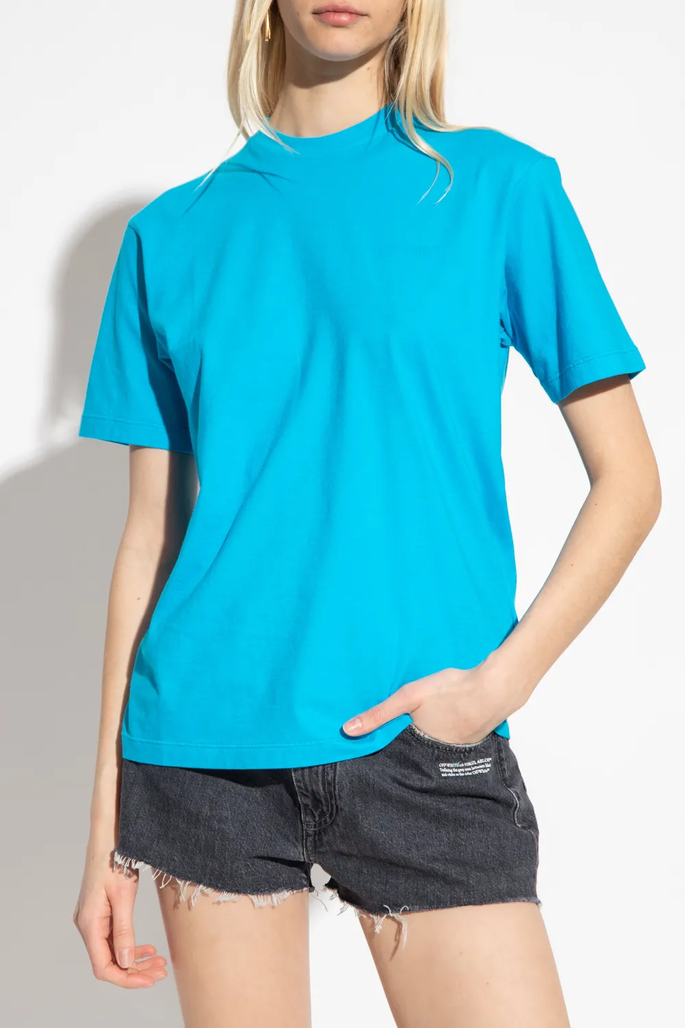 Off-White Diagonal Striped Crewneck T-Shirt