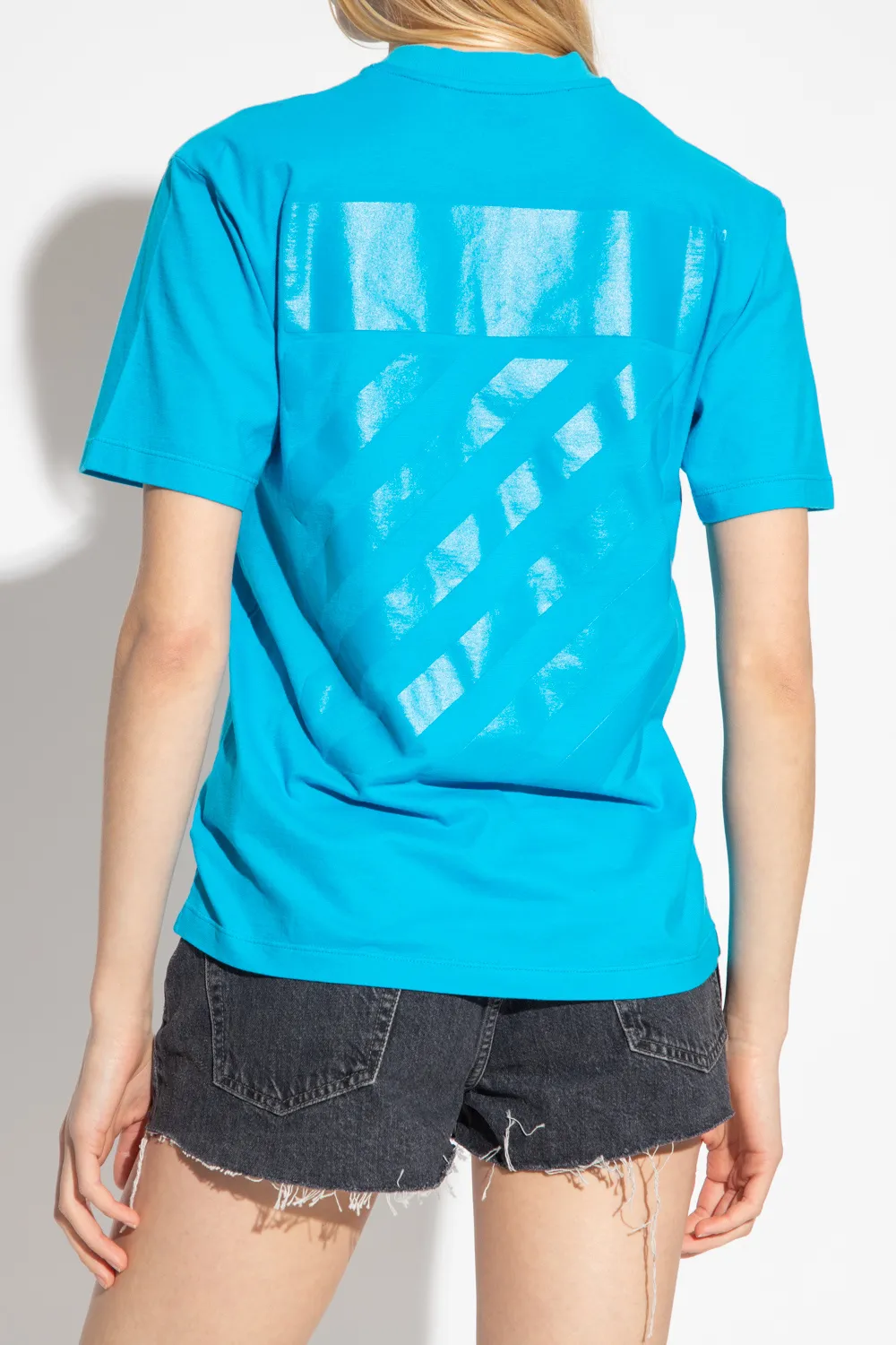 Off-White Diagonal Striped Crewneck T-Shirt