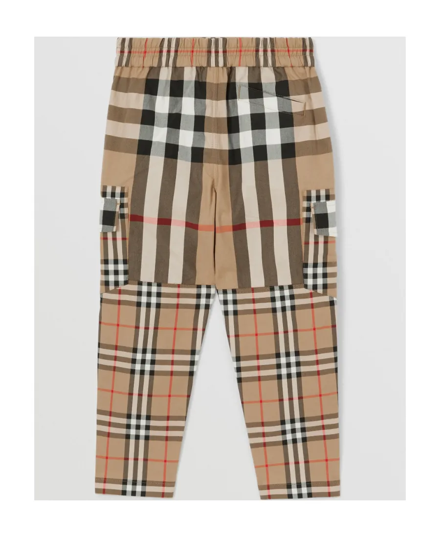 Mixed Vintage Check Cargo Trousers