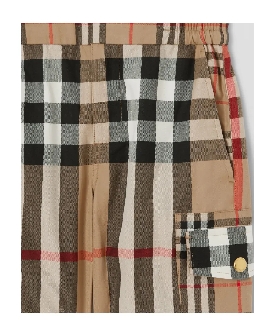 Mixed Vintage Check Cargo Trousers