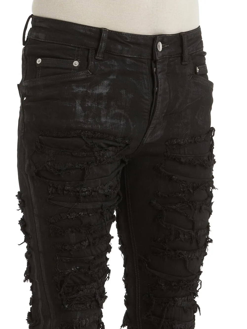 Black Tyrone Cut Jeans