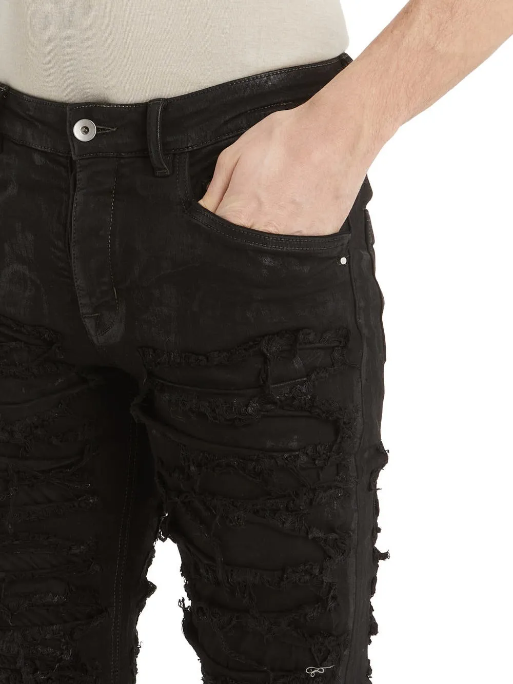 Black Tyrone Cut Jeans