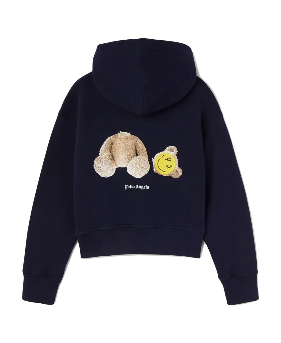 Palm Angels Kids Smiley Printed Straight Hem Hoodie