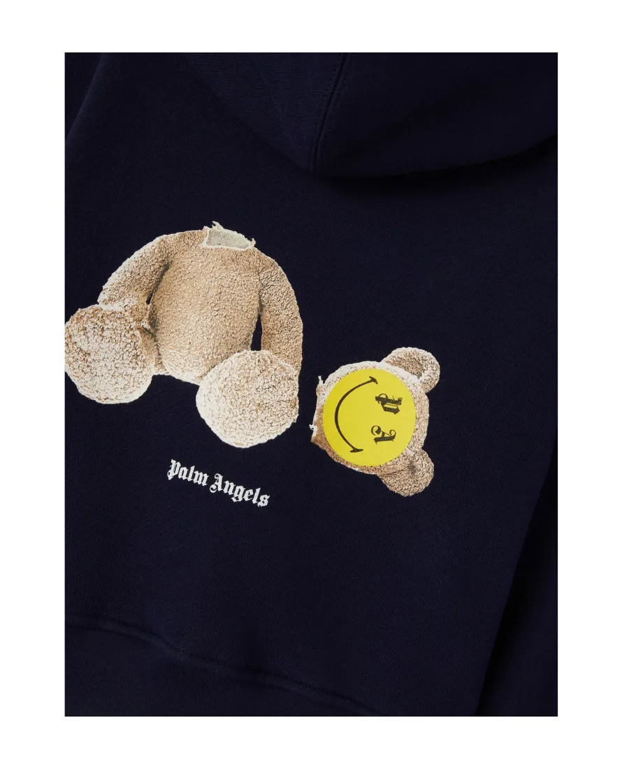 Palm Angels Kids Smiley Printed Straight Hem Hoodie
