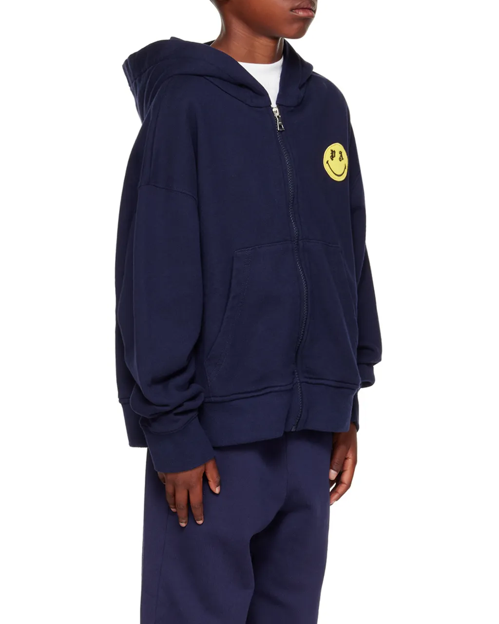 Palm Angels Kids Smiley Printed Straight Hem Hoodie