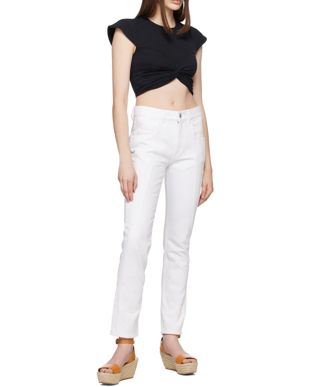 Isabel Marant Logo Patch Straight-Leg Jeans