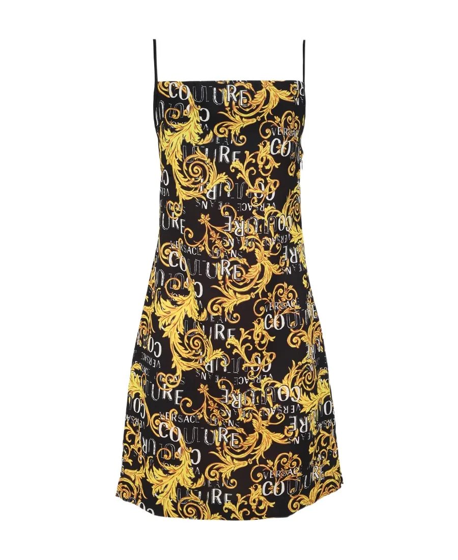 Versace Jeans Couture Logo Printed Sleeveless Mini Dress