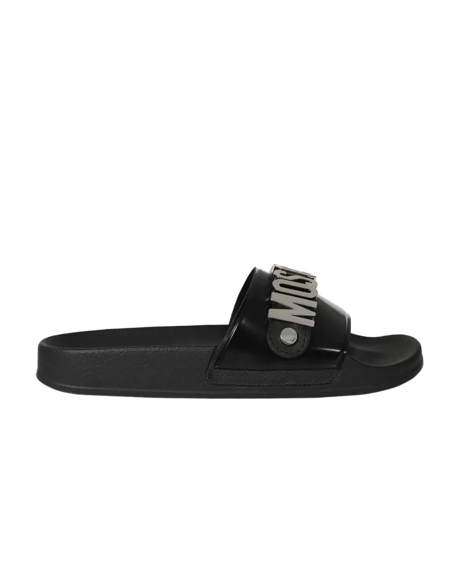 Logo-Plaque Open-Toe Slides