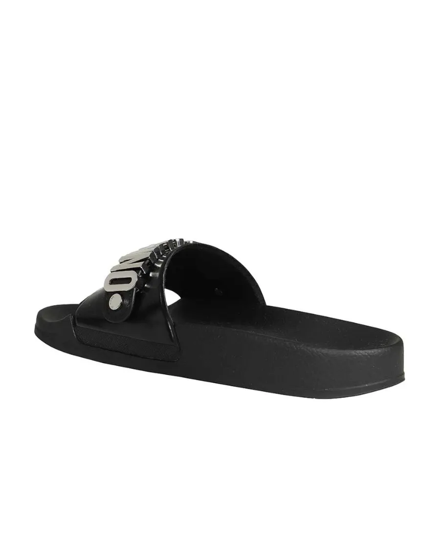 Logo-Plaque Open-Toe Slides
