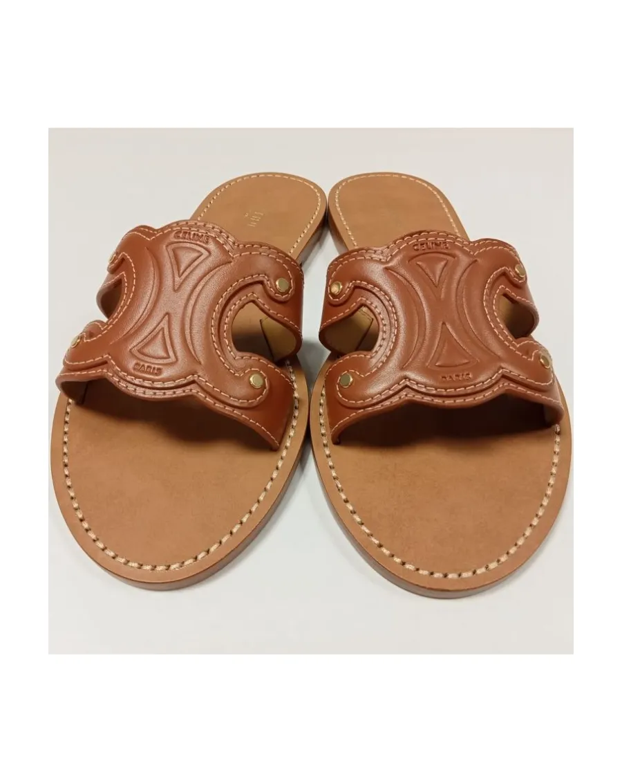 Celine Triomphe Mule In Calfskin