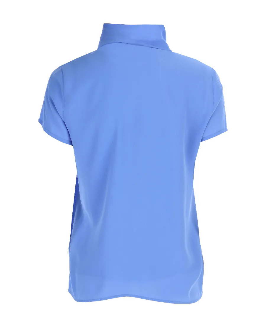 Tie-Neck Short-Sleeve Shirt