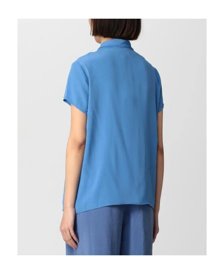 Tie-Neck Short-Sleeve Shirt