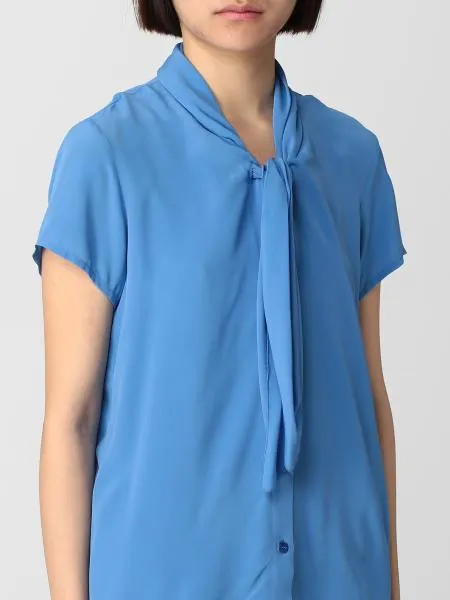 Tie-Neck Short-Sleeve Shirt