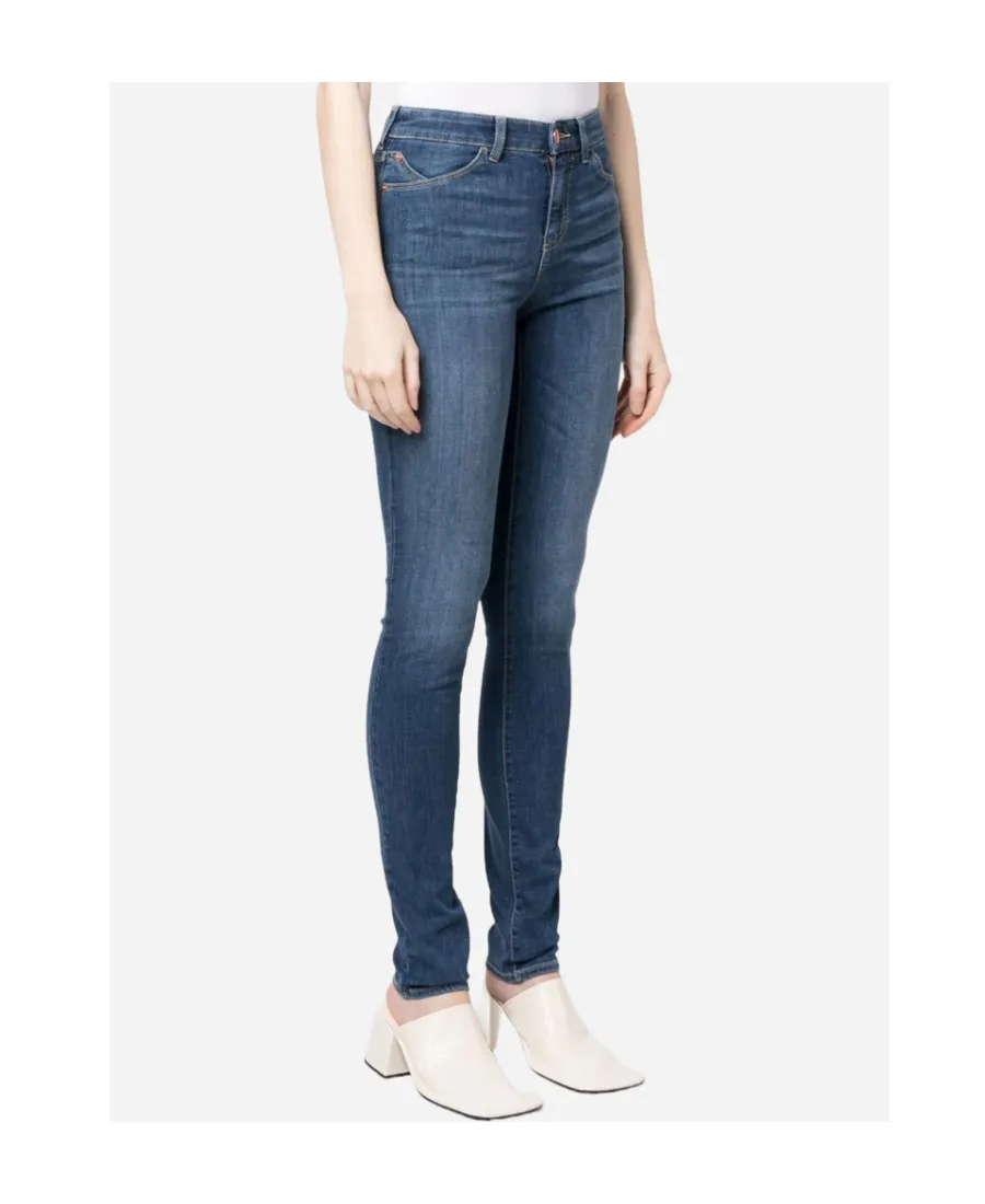 Embroidered-Logo Skinny Jeans