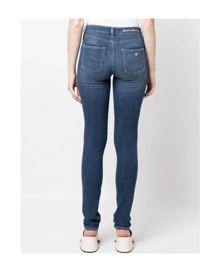 Embroidered-Logo Skinny Jeans