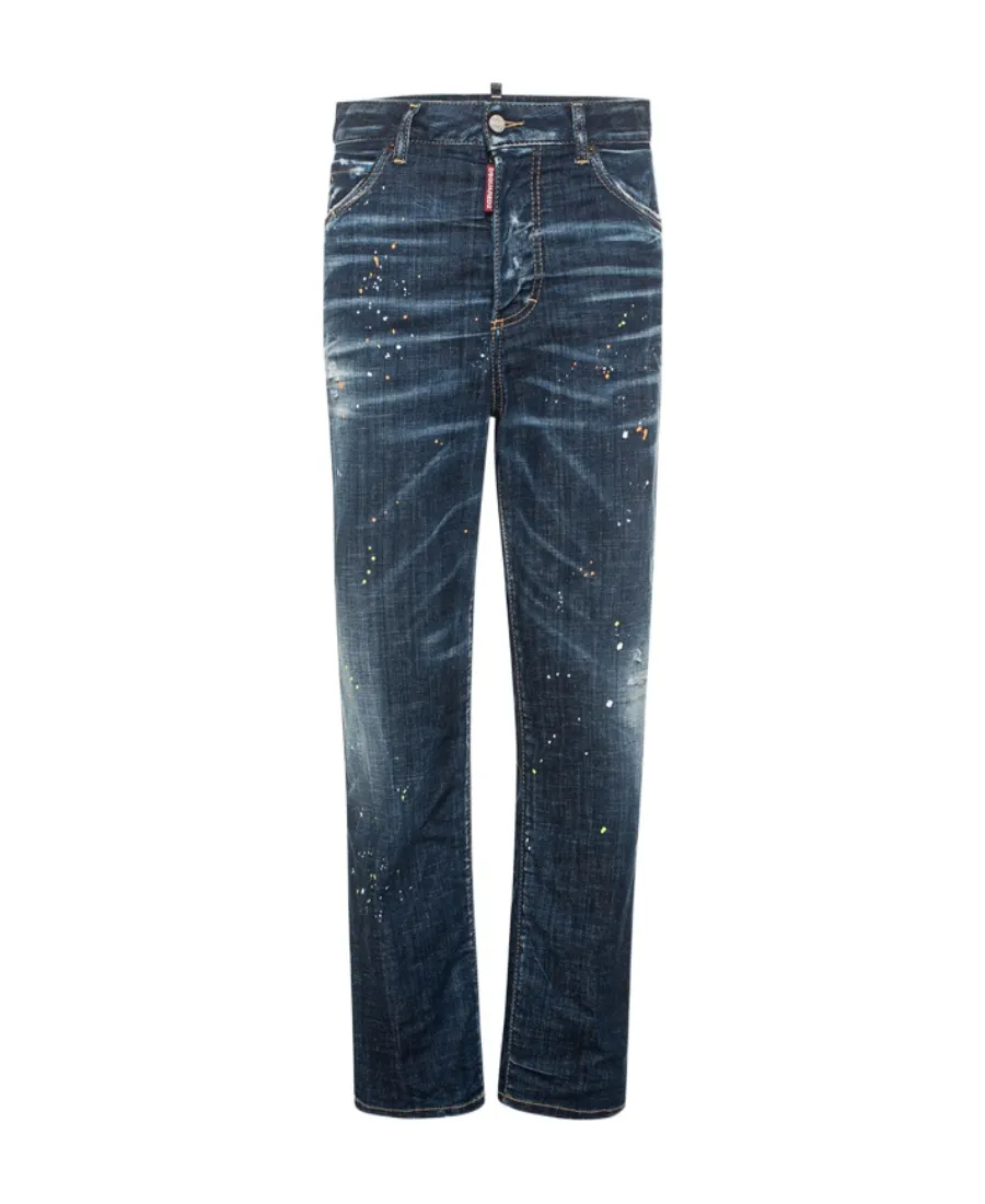 Dsquared2 Boston Paint-Splatter Distressed Jeans