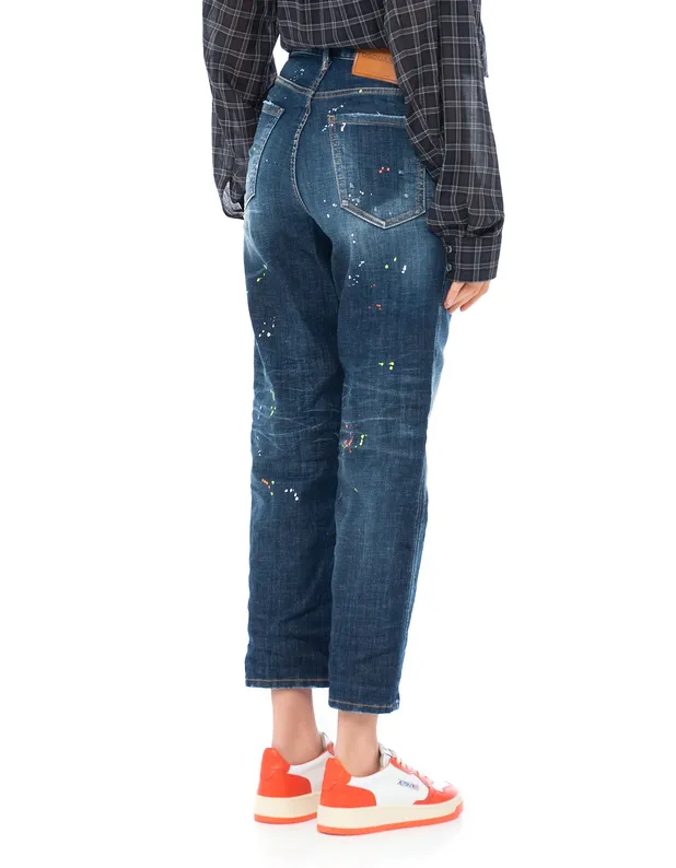 Dsquared2 Boston Paint-Splatter Distressed Jeans