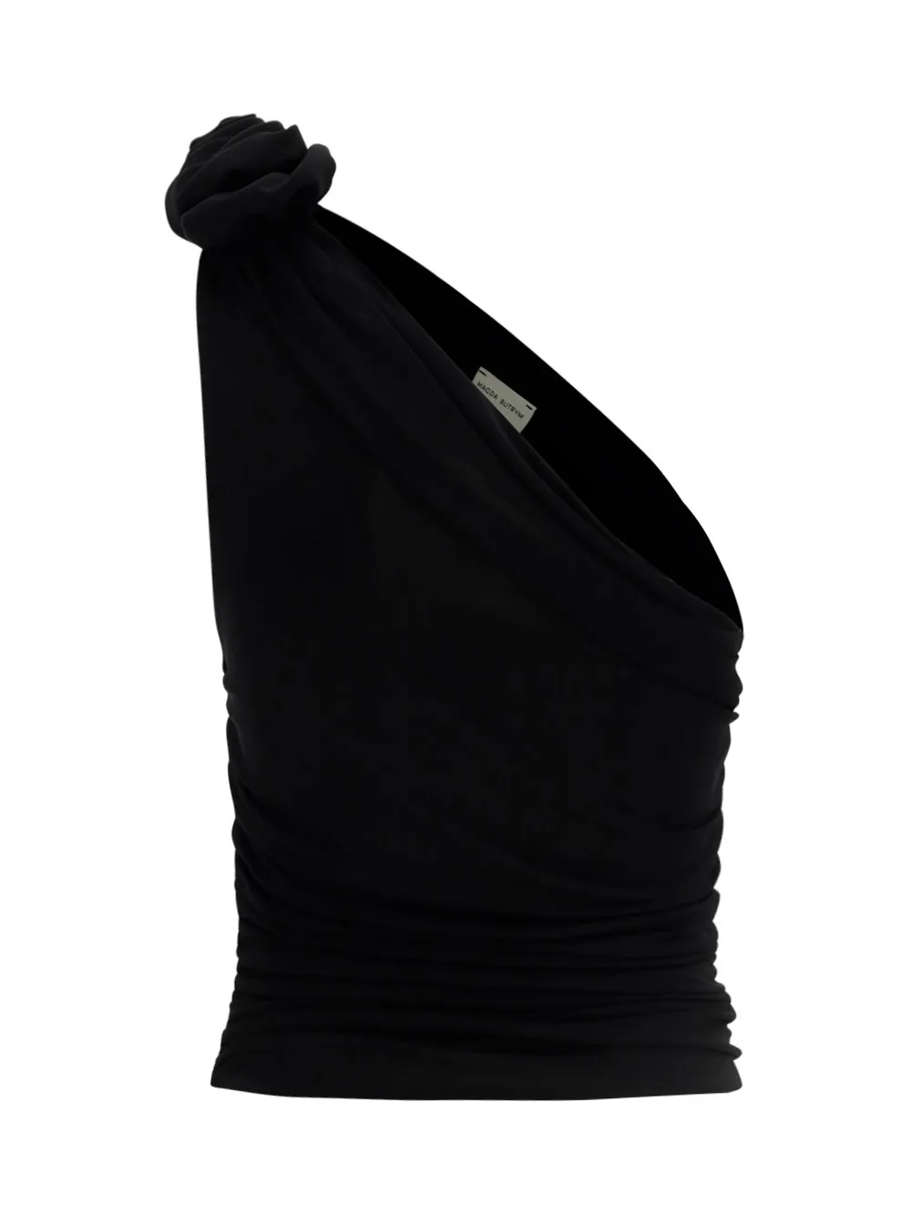 Magda Butrym Flower Embellished Ruched One-Shoulder Top
