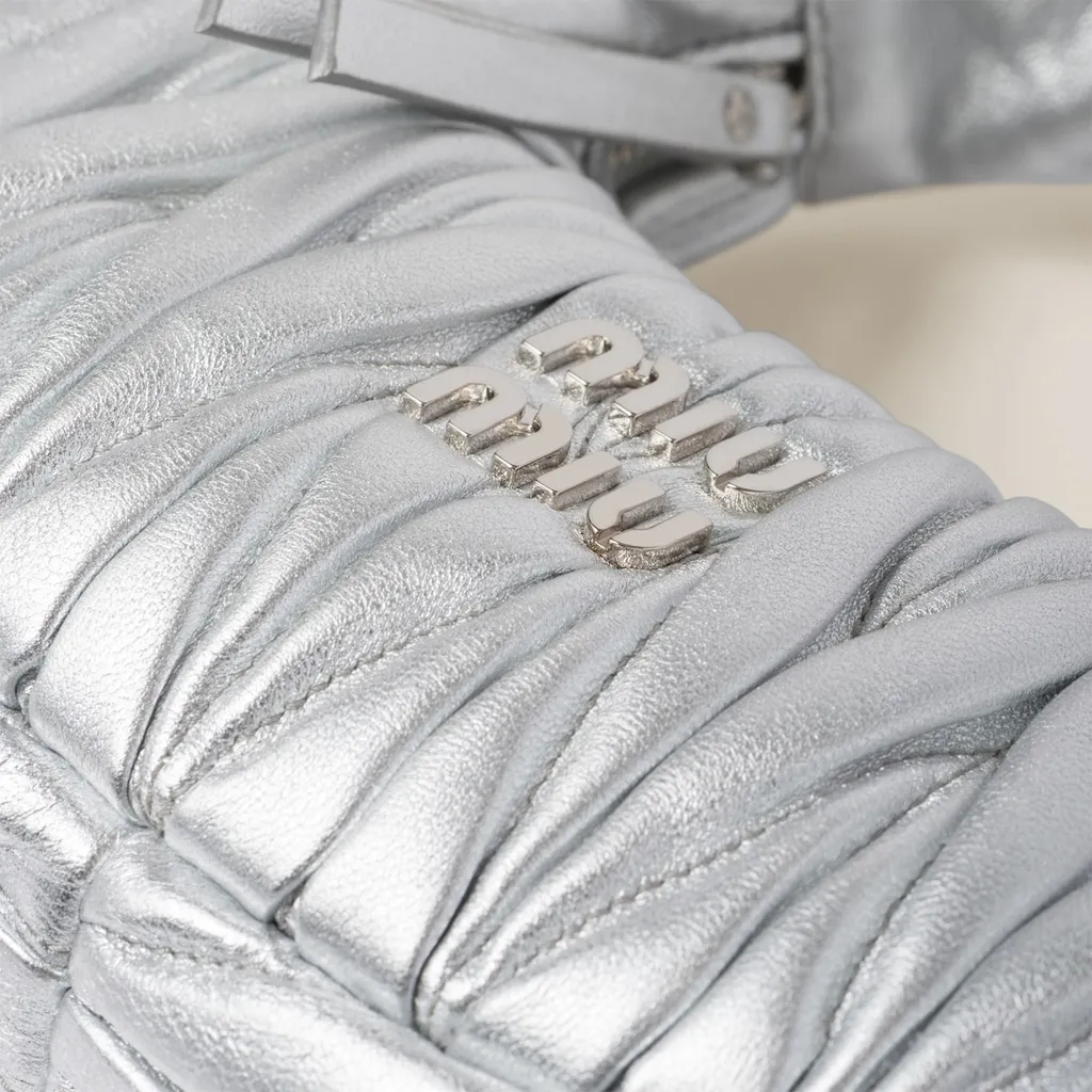 Miu Wander Matelassé Nappa Leather Hobo Mini-Bag