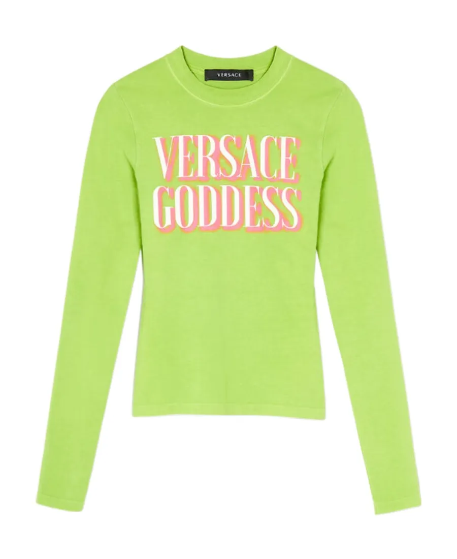 Slogan-Print Long-Sleeve T-Shirt