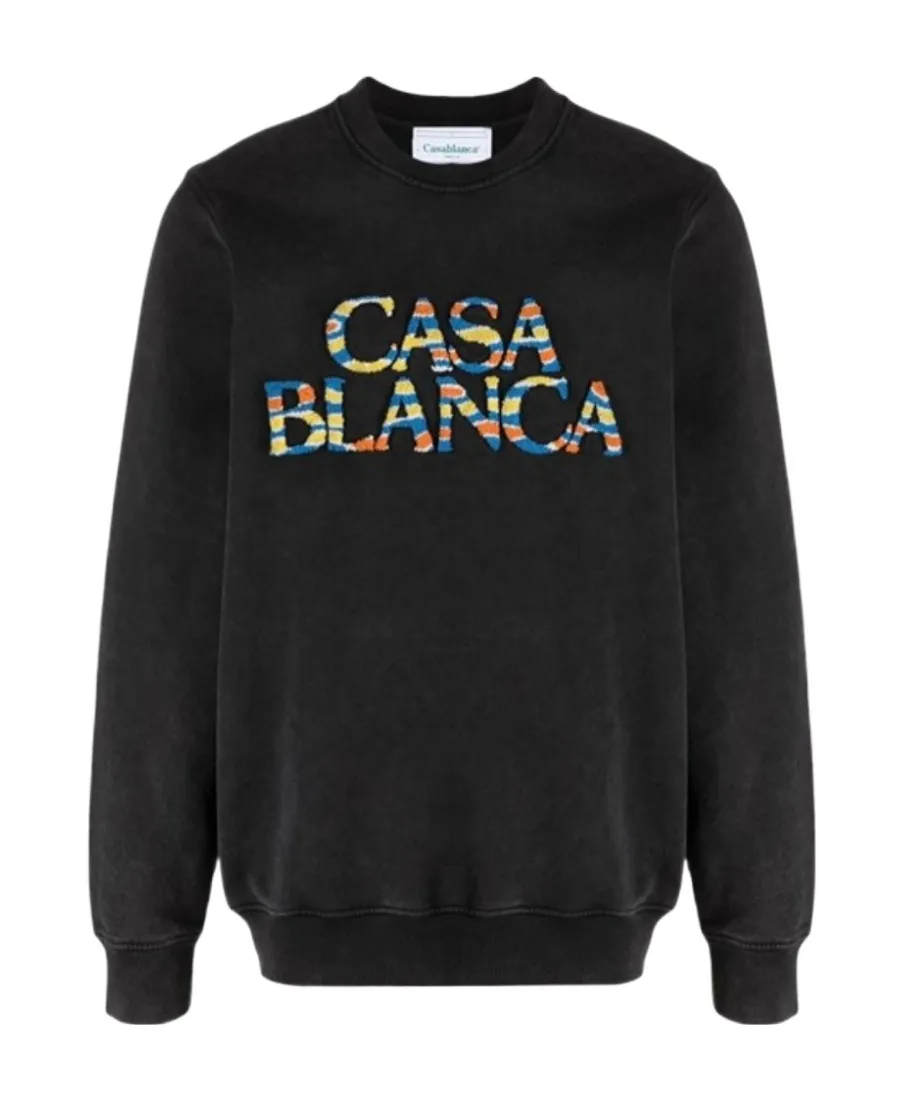 Casablanca Logo Flocked Crewneck Sweatshirt