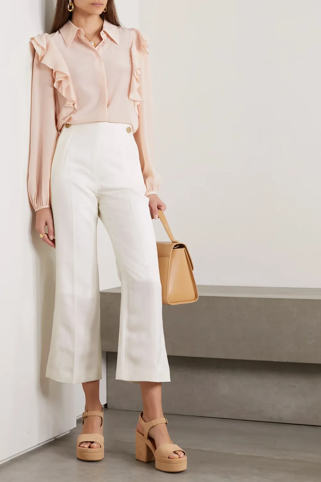 High-Waisted Cropped Trousers