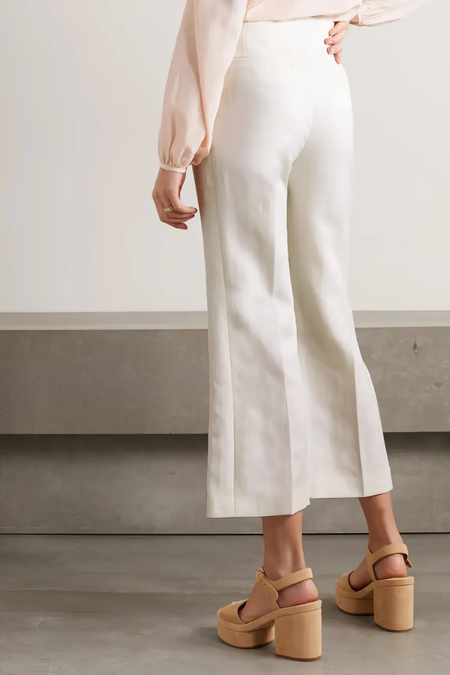 High-Waisted Cropped Trousers