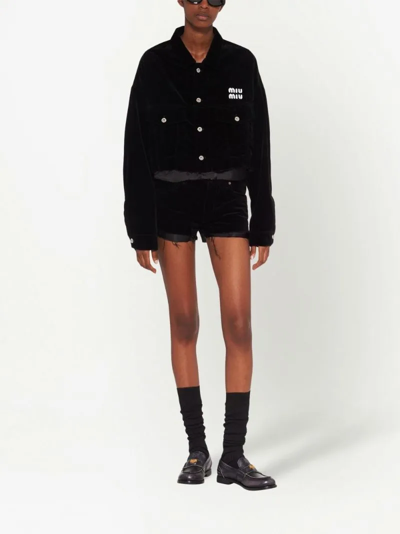 Washed Velvet Shorts